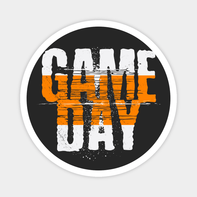 Orange Gameday // Grunge Vintage Football Game Day Magnet by SLAG_Creative